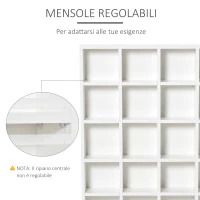 HOMCOM Mobile Libreria porta CD da 24 Ripiani ad Altezza Regolabile, in Truciolato, 130.5x89x20 cm, Bianco(m-6)