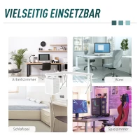 HOMCOM L-förmiger Schreibtisch mit Schubladen aus der Material MDF Metall Home-Office-Ecke Arbeitsplatz Industriestil, Weiß 152 x 143,5 x 76 cm(m-6)