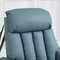 HOMCOM Poltrona Relax Reclinabile Alzapersone Elettrica con Telecomando e Poggiapiedi, 80x94x104cm Azzurro(m-9)