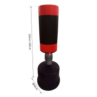 Muñeco de boxeo tipo Saco de Pie para Boxing y Punching - Máquina de Boxeo - Negro y Rojo - Altura ajustable 160-185cm(m-3)