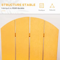 Outsunny Fauteuil à bascule Adirondack rocking chair de jardin en HDPE 73,5 x 93 x 91,5 cm orange(m-4)