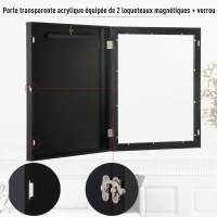 HOMCOM Frame box T-frame cadre pour maillot porte acrylique doublure interne feutre 71L x 7l x 89H cm noir(m-5)