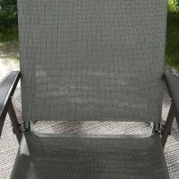 Outsunny Set of Two Folding Garden Chairs, with Fabric Mesh Seats - Dark Grey(m-9)