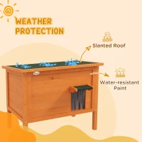 PawHut Feral Cat House, Wooden Insulated with Removable Floor, Water-Resistant Openable Roof - Orange(m-6)