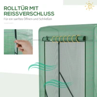 Outsunny Foliengewächshaus Innenhof Balkon Mini-Tragbarer Metallrahmen warmer Gartenschuppen Stahl PE-Kunststoff Grün 100 x 50 x 150 cm(m-6)