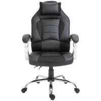 HOMCOM Fauteuil chaise de bureau manager grand confort hauteur/inclinaison dossier réglable noir(m-10)