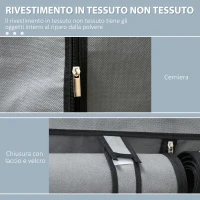 HOMCOM Armadio Guardaroba Portatile in Tessuto non Tessuto con 4 Ripiani Aperti e 2 Appendini, 118x49x170 cm, Grigio(m-5)