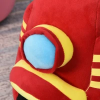 HOMCOM Kinder Schaukelpferd Baby Schaukeltier Motorrad mit Motorrad Sound, Schaukel Schaukelspielzeug Haltegriffe für 18-36 Monate Plüsch Rot+Gelb 60x25.5x48 cm(m-8)