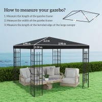 Outsunny 3 x 3(m) Gazebo Frame Replacement - Black(m-3)