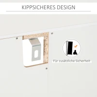 HOMCOM Weinschrank mit Gläserhalterung 20-Flaschen-Weinregal mit 3 Haken Flaschenständer mit Glastür Anti-Kipp-Design Spanplatte Hartholz Weiß 80 x 36 x 85 cm(m-7)