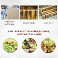 Outsunny 52L Raised Flower Bed Wooden Rectangular Planter Container Box Herb Pot Flower Pot 78L x 35W x 30H (cm)(m-4)