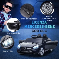 AIYAPLAY Macchina Elettrica per Bambini Licenza Mercedes SLC 300 con Telecomando, in PP e Metallo, 107x62.5x44 cm, Nero(m-6)