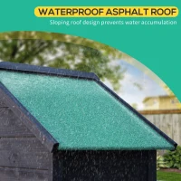 Outsunny Wooden Outdoor Storage Shed, Compact Utility Outdoor Tool Shed with Lockable Double Doors and Shelves, Dark Grey(m-5)