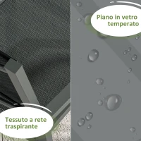 Outsunny Set da Giardino 7 Pezzi in Alluminio con 6 Sedie Pieghevoli e Tavolo Allungabile, Grigio e Nero(m-7)