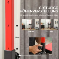SPORTNOW Faltbarer Power Tower, Klimmzugstation, höhenverstellbar, für Push-ups und Liegestütze, Leichte Montage, Metall(m-6)