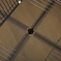 PawHut DIY Pet Playpen with Door Bottom 28 Panels Small Animal Cage for Guinea Pigs, Rabbit, Chinchillas, Grey(m-9)