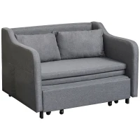 HOMCOM Two-Seater Pull-Out Sofa Bed - Grey(m-10)