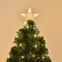 HOMCOM Árbol de Navidad 180cm Artificial Árbol con Soporte Metálico Luces LED Multicolores Verde Natural Material PVC(m-9)