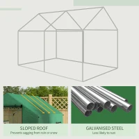 Outsunny Polyethylene Walk-in Polytunnel Greenhouse, 2 x 3(m), Green(m-7)