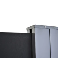 Outsunny Toldo Lateral Retráctil Doble 600x160 cm Pantalla de Privacidad Extensible con Ángulo Ajustable y Protección UV 50+ para Jardín Balcón Terraza Gris Oscuro(m-9)