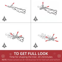 HOMCOM 5 Ft Snow Flocked Artificial Christmas Tree Xmas Pine Tree with Realistic Branches, Auto Open and Steel Base, Green(m-5)