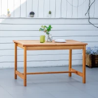 Outsunny Gartentisch Loungetisch Lounge-Tisch, klappbar, wetterbeständig, 160 cm x 70 cm x 72 cm, Natur(m-2)