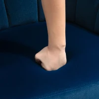 HOMCOM Poltrona in Velluto Imbottita con Schienale a Conchiglia per Camera e Salotto, 63x65x84cm(m-9)