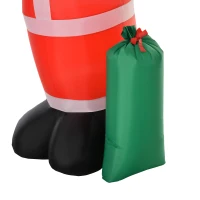 HOMCOM Papá Noel Inflable con Saco de Regalos Santa Claus Hinchable con Luces e Inflador148x85x240 cm Multicolor(m-9)