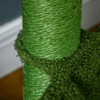 PawHut 82cm Chenille Cactus Cat Tree with Scratching Post, Hammock, Green(m-9)