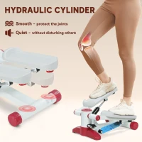 SPORTNOW Mini Stepper Machine, with LCD Monitor, Non-Slip Pedals, Grey(m-5)