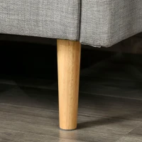 HOMCOM Divano Letto 3 Posti, Divano Angolare in Tessuto Grigio con Schienale Regolabile, Stile Scandinavo, 207x146x80cm(m-9)