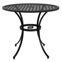 Outsunny Round Aluminium Table, with ⌀50mm Parasol Hole(m-11)