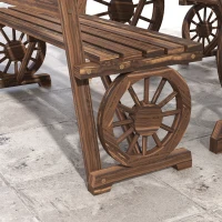 Outsunny Set da Giardino 3 Pezzi in Legno di Pino con 1 Tavolo da Esterno 115x55x71 cm e 2 Panchine 115x51x80 cm(m-9)