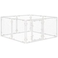 PawHut Kleintierauslauf, DIY, 8 Paneele, wetterbeständig, größenverstellbar, 68 cm x 68 cm x 2,5 cm, Weiß(m-9)