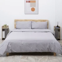 HOMCOM Comodino Moderno Grigio con Ripiano Aperto, Set 2 Pezzi in Truciolato per Camera da Letto e Soggiorno, 27x25x60cm(m-6)