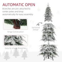 HOMCOM 6ft Snow-Covered Unlit Artificial Christmas Tree(m-6)
