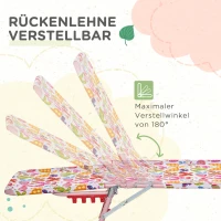 Outsunny Gartenmöbel-Set für Kinder, 1 Hollywoodschaukel, 1 Sonnenliege, für Kinder von 3 -8 Jahren, Rosa(m-7)
