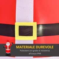 HOMCOM Babbo Natale Gonfiabile 248cm Decorazione Natalizia per Esterno con Luci LED, Gonfiatore e Accessori Montaggio(m-6)