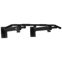 HOMCOM Barra per Trazioni a Muro 2 in 1 con 3 Impugnature Diverse, in Acciaio, 93.5x65x17 cm, Nero(m-10)