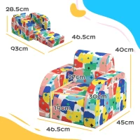 AIYAPLAY Foldable Toddler Chair Soft Snuggle Sponge Filled for Bedroom Playroom, Aged 18 Months to 3 Years - Multicoloured(m-3)