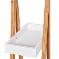 HOMCOM Etagère en Bambou et Bois de Salle de Bain Étagère Debout 3 paniers dim. 30L x 18l x 81H cm Blanc(m-9)