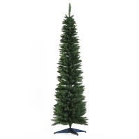 HOMCOM Árbol de Navidad Artificial Estrecho 180 cm con 390 Ramas y Base Desmontable Fácil de Montar Verde