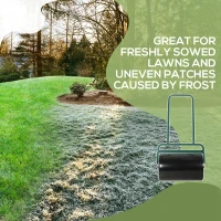 Outsunny 38L Fillable Cylinder Steel Lawn Roller - Dark Green(m-5)