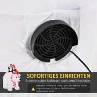 HOMCOM Aufblasbare Weihnachtsdekoration Aufblasbare Weihnachtsfiguren. selbstaufblasend inkl. Gebläse, 2 m, Mehrfarbig(m-6)
