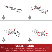 HOMCOM Künstlicher Weihnachtsbaum Realistischer künstlicher Weihnachtsbaum LED-beleuchteter künstlicher Weihnachtsbaum, 1,2 m(m-6)