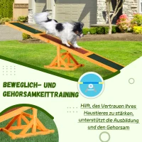 PawHut Hundewippe für Agility Training, rutschfest, bis 50 kg belastbar, 180 x 30 x 30 cm(m-7)