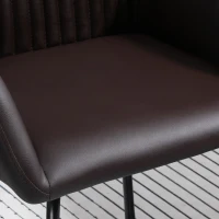 HOMCOM Set 2 Sedie Moderne per Sala da Pranzo, Cucina o Soggiorno, Sedie Imbottite in Similpelle Marrone 60x56.5x85cm(m-9)