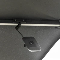 Outsunny Parasol déporté octogonal parasol LED solaire inclinable pivotant manivelle piètement aluminium dim. Ø 3 x 2,55H m gris(m-8)