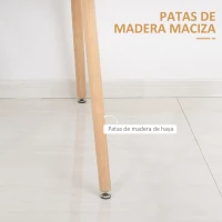 HOMCOM Mesa de Comedor Estilo Nórdico Mesa de Cocina con Patas de Madera de Haya Estructura de Metal 120x60x75 cm Blanco(m-6)