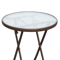 Outsunny Bistroset Balkonset Garnitur Polyrattan 3 tlg. Klappbar Garten Braun(m-9)